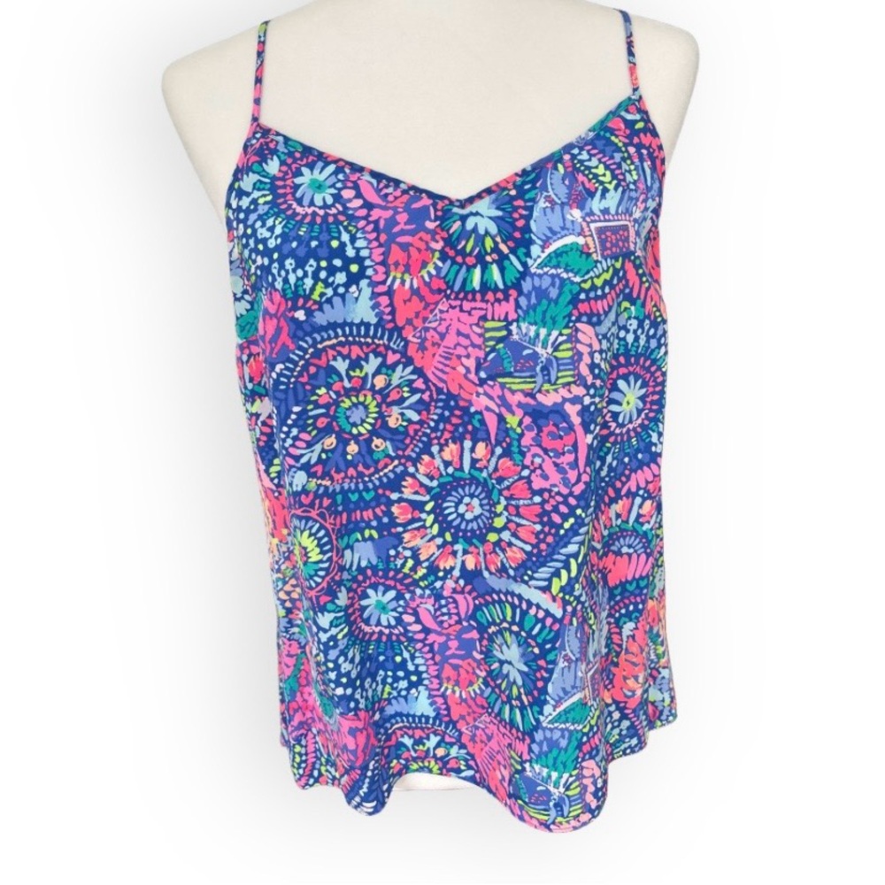 Lilly Pulitzer Dusk Silk Tank Top No Prob Llama Size M